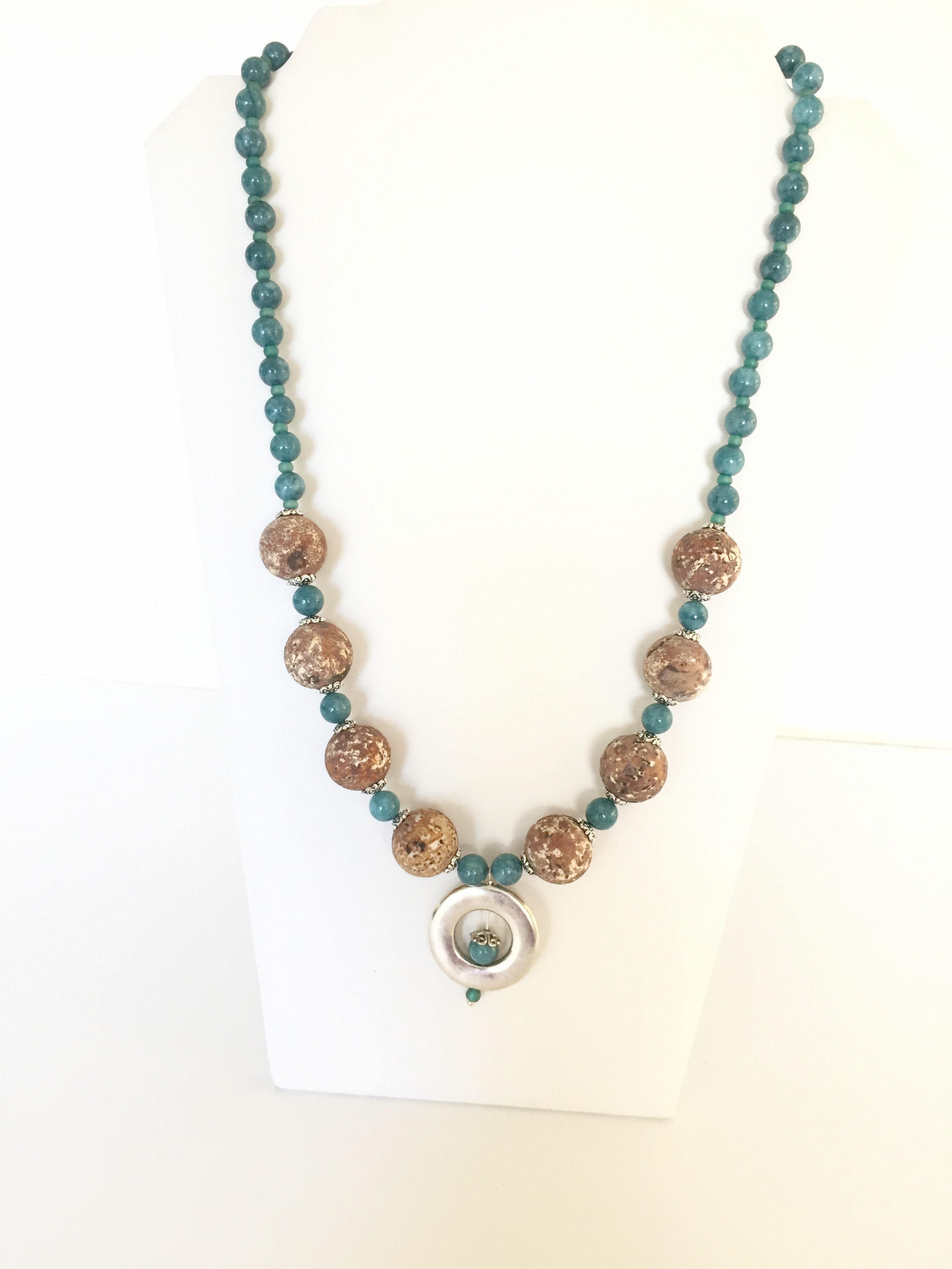 teal agate necklace