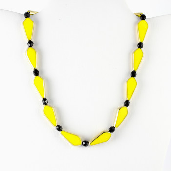 Yellow and Black, Vintage Art Deco Necklace/choker