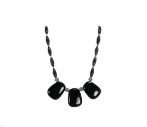 One-of-a-kind Necklace of Large Onyx Trapezoids