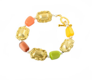 Ornate Gold, Yellow, Orange and Green Bracelet for test purposes 1.00