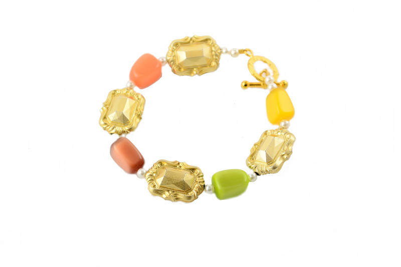 Ornate Gold, Yellow, Orange and Green Bracelet for test purposes 1.00