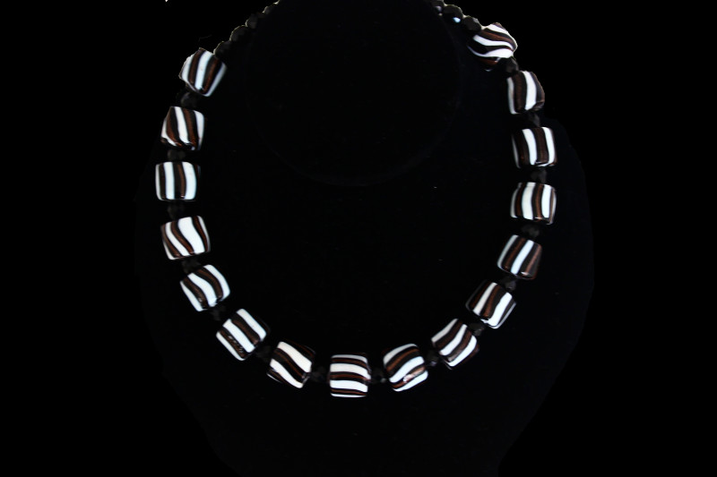Black and White Kinetic Handmade Necklace