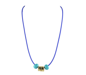 Cool Blue Girls' Necklace with Aqua Beads