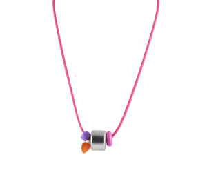 Shocking Pink and silver Cool Girl's Necklace