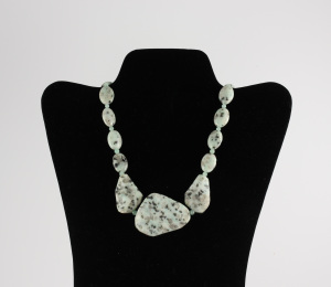 A Necklace of Soft Aqua Sesame Jasper and Amazonite Beads
