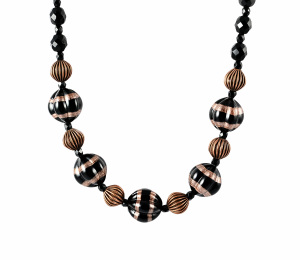 Handmade Necklace in Black and Copper