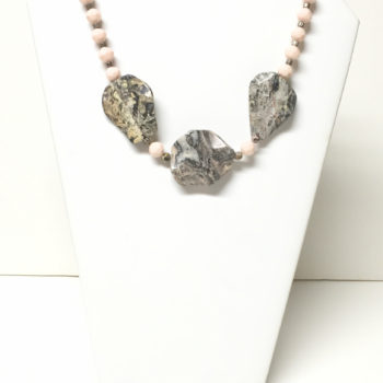 Shades of Gray and Pink Jasper Choker/Necklace. One-of-a-Kind
